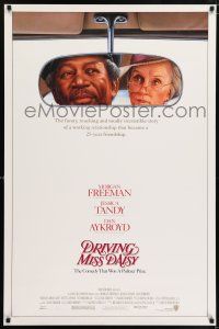 6k176 DRIVING MISS DAISY 1sh '89 art of Morgan Freeman & Jessica Tandy, Bruce Beresford directed!