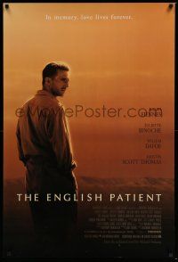 6k194 ENGLISH PATIENT 1sh '97 Ralph Fiennes, in memory, love lives forever, Best Picture Winner!