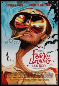 6k212 FEAR & LOATHING IN LAS VEGAS DS 1sh '98 psychedelic image of Johnny Depp as Hunter S. Thompson