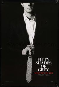 6k216 FIFTY SHADES OF GREY tie style teaser DS 1sh '15 Jamie Dornan in the title role!