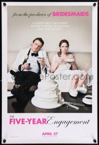 6k218 FIVE-YEAR ENGAGEMENT teaser DS 1sh '12 wacky image of Jason Segel, Emily Blunt!