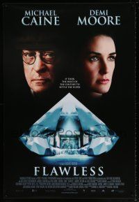 6k219 FLAWLESS 1sh '07 great image of sexy Demi Moore and Michael Caine over diamond vault!
