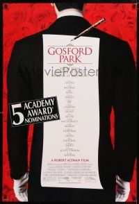 6k256 GOSFORD PARK DS 1sh '01 Robert Altman directed, Maggie Smith, Helen Mirren, Clive Owen!