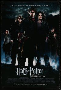 6k271 HARRY POTTER & THE GOBLET OF FIRE advance 1sh '05 Daniel Radcliffe, Emma Watson, Grint!