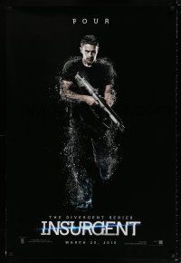 6k327 INSURGENT teaser DS 1sh '15 The Divergent Series, cool image of Theo James as Four!