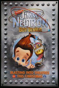 6k348 JIMMY NEUTRON BOY GENIUS teaser DS 1sh '01 Nickelodeon sci-fi cartoon, great image!