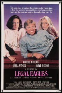 6k368 LEGAL EAGLES 1sh '86 Robert Redford, Daryl Hannah, Debra Winger, directed by Reitman!