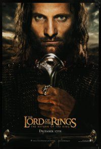 6k390 LORD OF THE RINGS: THE RETURN OF THE KING teaser DS 1sh '03 Viggo Mortensen as Aragorn!