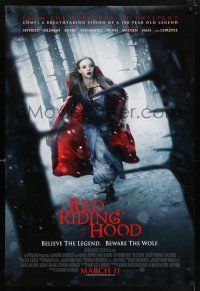 6k551 RED RIDING HOOD advance DS 1sh '11 Amanda Seyfried, believe the legend, beware the wolf!