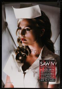 6k594 SAW IV 1sh '07 Tobin Bell, Halloween blood drive, great profile image of sexy nurse!