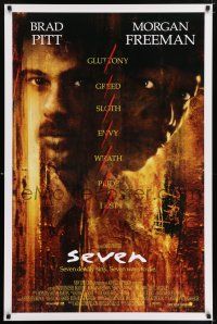 6k602 SEVEN int'l 1sh '95 David Fincher, Morgan Freeman, Brad Pitt, deadly sins!