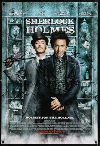 6k607 SHERLOCK HOLMES advance DS 1sh '09 Guy Ritchie directed, Robert Downey Jr., Jude Law!