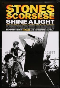 6k611 SHINE A LIGHT advance DS 1sh '08 Martin Scorcese's Rolling Stones documentary, concert image!