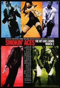 6k630 SMOKIN' ACES advance DS 1sh '07 Ben Affleck, Jason Bateman, Ryan Reynolds, Alicia Keys!