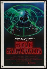 6k639 SOLE SURVIVOR 1sh '83 Anita Skinner, Kurt Johnson, Robin Davidson, cool horror sci-fi art!