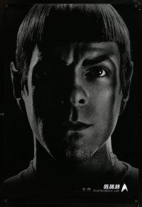 6k664 STAR TREK teaser 1sh '09 cool image of Zachary Quinto as Spock!