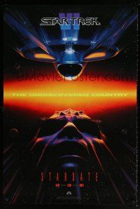 6k676 STAR TREK VI teaser 1sh '91 William Shatner, Leonard Nimoy, Stardate 12-13-91!