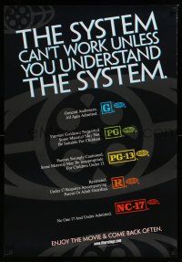 6k709 SYSTEM CAN'T WORK UNLESS YOU UNDERSTAND THE SYSTEM 1sh '00 MPAA rating guide!