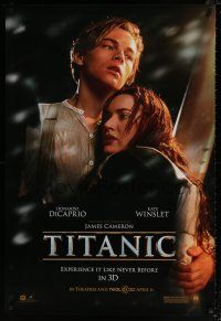 6k751 TITANIC April 6 DS 3D 1sh R12 Leonardo DiCaprio & Winslet, Cameron!