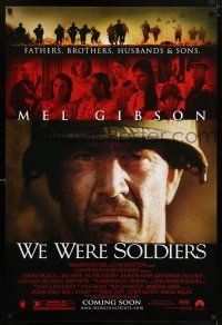 6k823 WE WERE SOLDIERS advance 1sh '02 close-up of Vietnam soldier Mel Gibson!