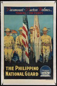 6m109 PARAMOUNT BURTON HOLMES TRAVEL PICTURES linen 1sh '18 The Philippino National Guard!