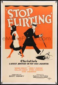 6m138 STOP FLIRTING linen 1sh '25 art of man about to fall in sewer while staring at pretty girl!