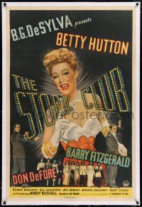 6m139 STORK CLUB linen 1sh '45 Barry Fitzgerald, Don DeFore, great art of pretty Betty Hutton!