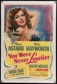 6m162 YOU WERE NEVER LOVELIER linen style B 1sh '42 fantastic close up of sexiest Rita Hayworth!