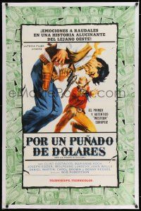 6p168 FISTFUL OF DOLLARS linen Argentinean '65 Sergio Leone classic spaghetti western, cool art!
