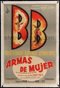 6p180 NIGHT HEAVEN FELL linen Argentinean '58 different art of sexy Brigitte Bardot in her initials!