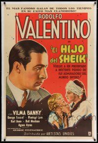 6p193 SON OF THE SHEIK linen Argentinean R30s cool art of Rudolph Valentino, greatest screen lover!