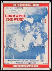 6p026 GONE WITH THE WIND linen 24x33 English commercial poster '80s Ronald Reagan, Margaret Thatcher