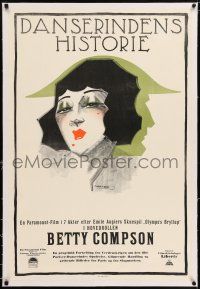 6p053 NEW LIVES FOR OLD linen Danish '25 Thelander art of Betty Compson, dancer leading 2 lives!