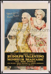 6p024 MONSIEUR BEAUCAIRE linen style A English double crown '24 Rudolph Valentino & Bebe Daniels!