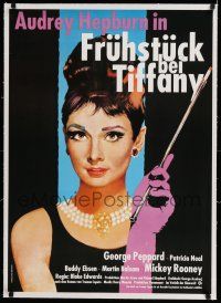 6p112 BREAKFAST AT TIFFANY'S linen German R86 different Peltzer art of sexy elegant Audrey Hepburn!