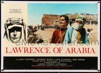 6p032 LAWRENCE OF ARABIA linen export 26x37 Italian pbusta '63 David Lean,c/u Peter O'Toole & Sharif