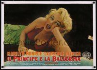 6p034 PRINCE & THE SHOWGIRL linen Italian photobusta '57 different c/u of sexiest Marilyn Monroe!
