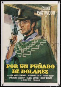 6p079 FISTFUL OF DOLLARS linen Spanish R70s Leone classic spaghetti western, art of Eastwood!