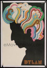 6p002 DYLAN linen 22x33 album insert '67 colorful silhouette art of Bob Dylan by Milton Glaser!