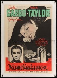 6p073 CAMILLE linen Swedish '37 different images of pretty Greta Garbo & Robert Taylor, Rohman art!