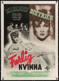 6p075 FLAME OF NEW ORLEANS linen Swedish '42 sexy Marlene Dietrich, Rene Clair, different Aberg art!