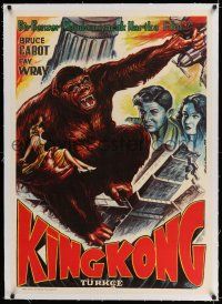 6p050 KING KONG linen Turkish R70s different Sammson art of Fay Wray, Bruce Cabot & the giant ape!