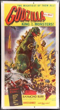 6r031 GODZILLA linen 3sh '56 Gojira, great full-length art of the mightiest King of the Monsters!
