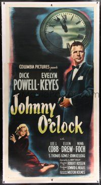 6r037 JOHNNY O'CLOCK linen 3sh '46 Dick Powell was too smart to tangle with sexy Evelyn Keyes!