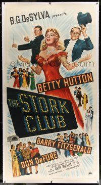 6r052 STORK CLUB linen 3sh '45 great art of pretty Betty Hutton + Barry Fitzgerald & Don DeFore!