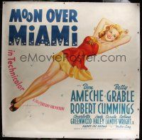 6r012 MOON OVER MIAMI linen 6sh '41 best huge full-length art of sexy Betty Grable in short skirt!
