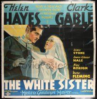 6r015 WHITE SISTER linen 6sh '33 great different close up art of Clark Gable & nun Helen Hayes!