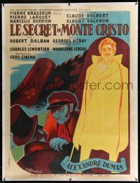 6r093 SECRET OF MONTE CRISTO linen French 1p '48 story that inspired Dumas, Guy Gerard Noel art!
