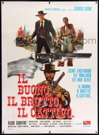 6r136 GOOD, THE BAD & THE UGLY linen Italian 1p R70s Eastwood, Van Cleef, Sergio Leone, different!