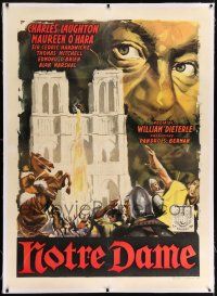 6r140 HUNCHBACK OF NOTRE DAME linen Italian 1p R60s cool different art of Charles Laughton!